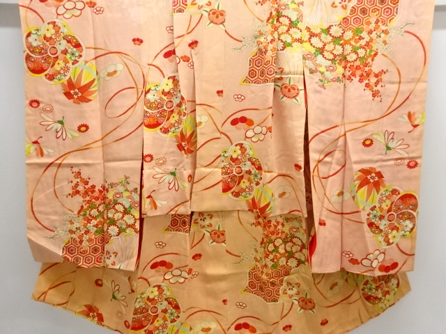 JAPANESE KIMONO / ANTIQUE KIMONO / SILK / FLOWER & MARI BALL